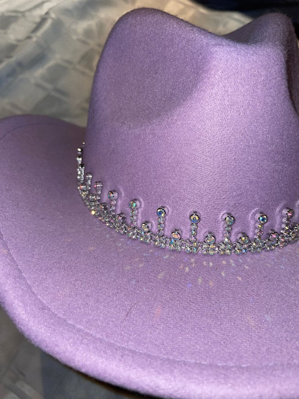 Lavender Rhinestone Cowgirl western hat - Picture 3 of 11